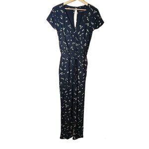 Abercrombie & Fitch Ladies Navy Floral Belted Jumpsuit Size Small NWT Viscose